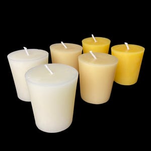 All Natural, 100% Pure Beeswax Votive Candles - bulk beeswax candles