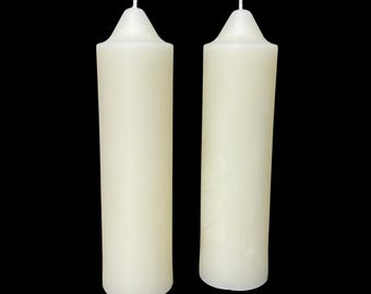 White Beeswax Pillar Candles - 1 5/8 inch diameter 100% beeswax pillar - natural, unscented candle