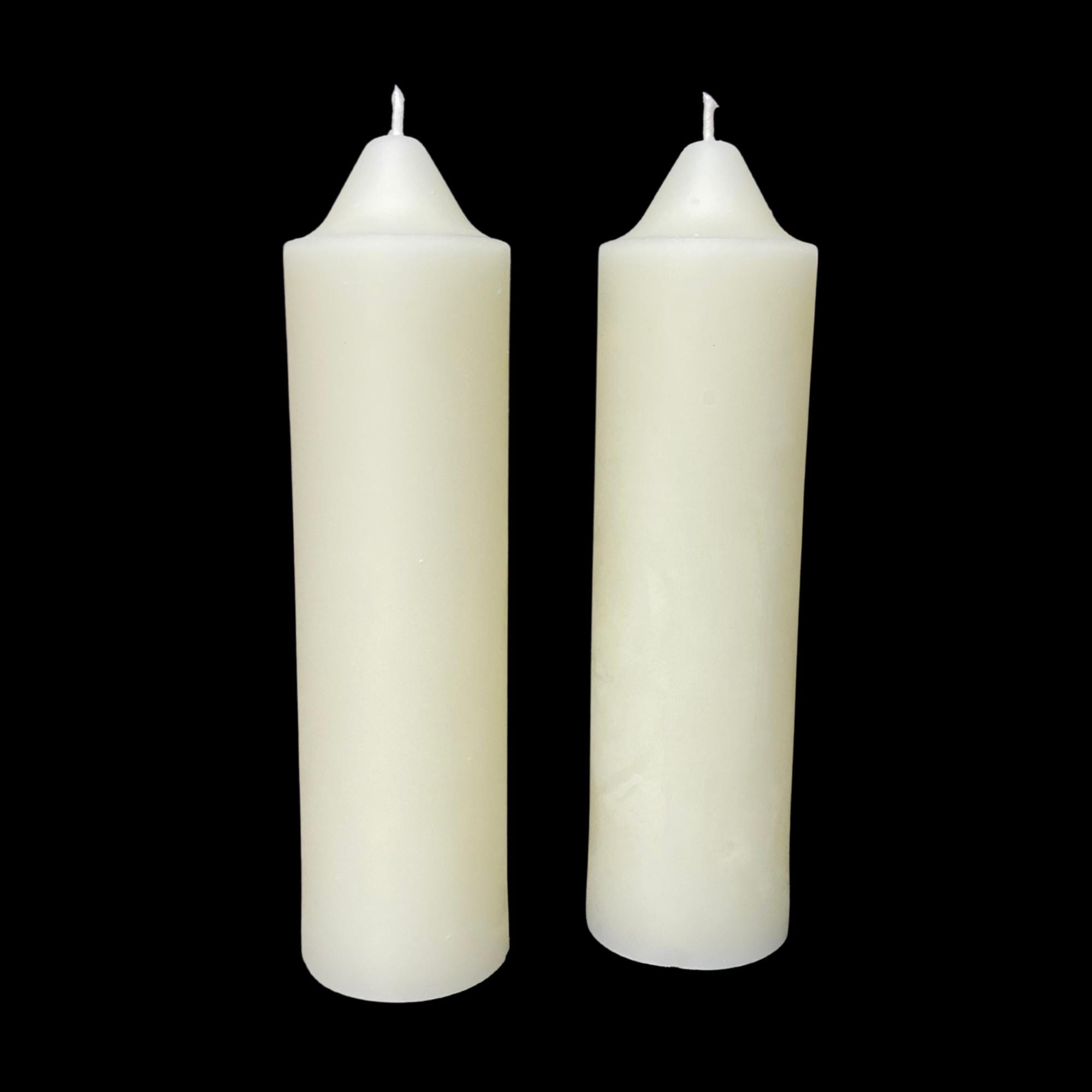 White Beeswax Pillar Candles - 1 5/8 Inch Diameter 100
