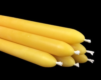 Beeswax Taper Candles - 10" Dinner Candlesticks - All Natural, Long Burning, Dripless Bees Wax Candle Stick Tapers