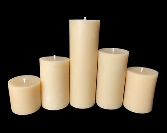 100% Beeswax Pillar Candles - 3" diameter pillar candles - Rustic home decor - All natural and eco friendly candles