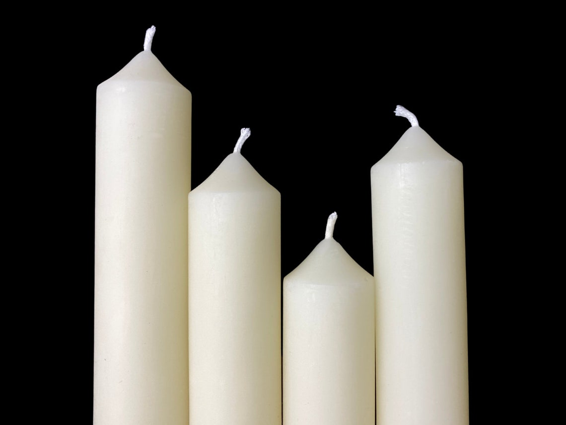 White Beeswax Taper Candles 1 Inch Diameter Taper Candles Etsy