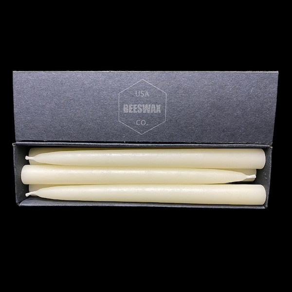 6” Taper Candles - 1/2 inch diameter taper candle | 100% White Beeswax | 0.5 inch narrow base | Small candlesticks | Short tapers | Dripless