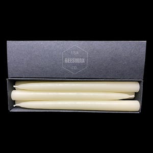 6” Taper Candles - 1/2 inch diameter taper candle | 100% White Beeswax | 0.5 inch narrow base | Small candlesticks | Short tapers | Dripless