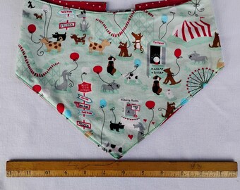 Fun and Comfortable Dog Bandanas – Easy to Wear with Elastic, Handmade in a Variety of Fun Fabrics - Size Large