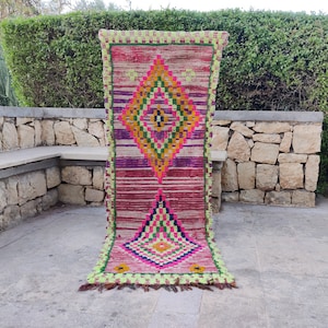 moroccan hall runner runner rug.hallway  marocain Moroccan berber rug &#39;&#39; Azilal berber rug &#39;&#39; Area rug &#39;&#39; Tapis boujad&quot;7X2.3Ft&quot;