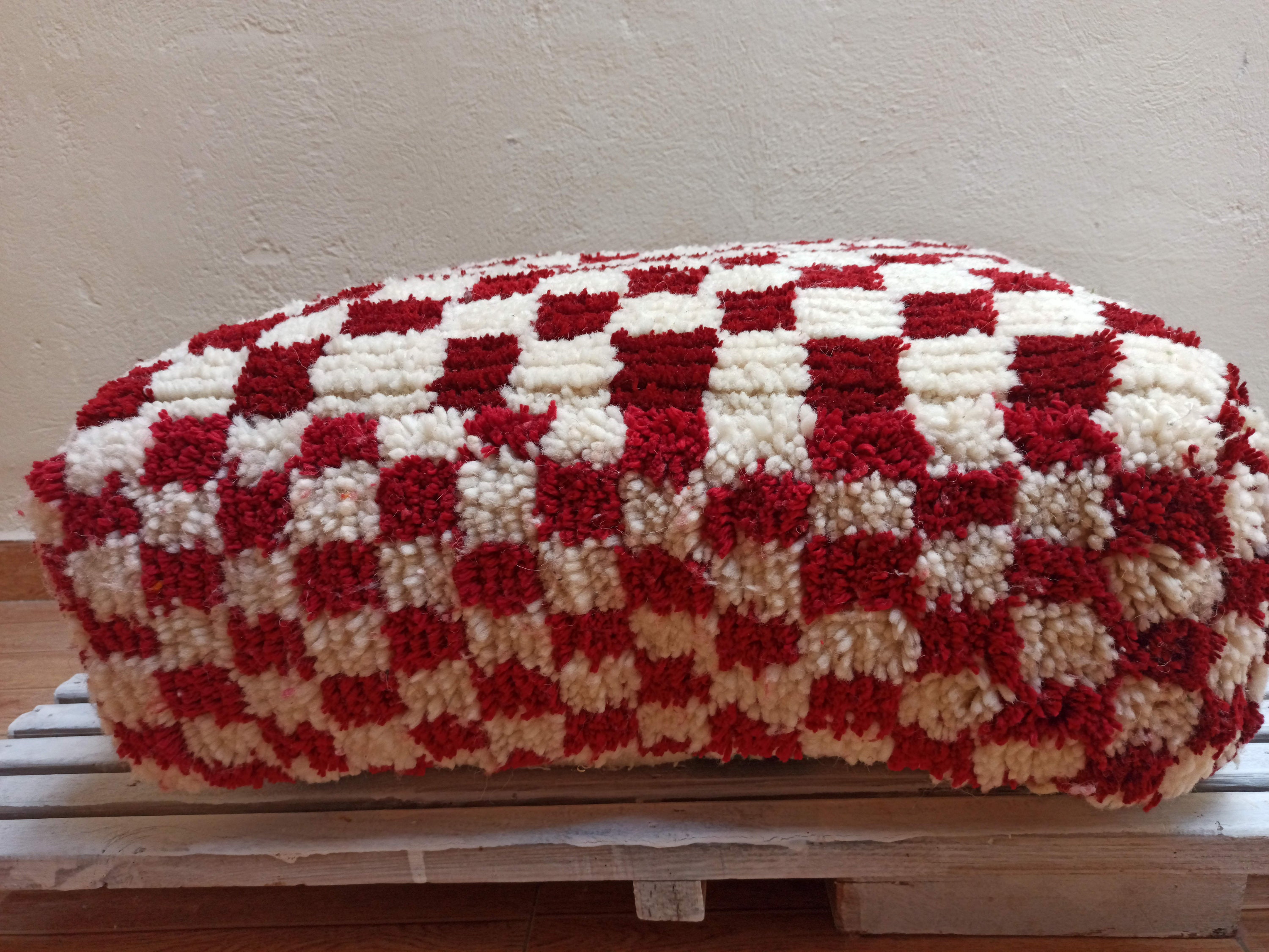 Póufo a cuadros marroquí puf de cuadros cuadrado puf de | Etsy