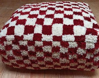 2x2ft"Quadratischer Karo Pouf" kariertes Pouf "Berber Bodenkissen"Pouf ottoman"Boho Pouf"Morrocan pouf"