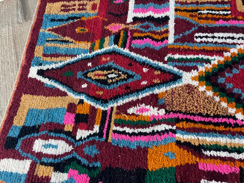 Moroccan rug, Authentic Beni ourain rug, Genuine Wool rug, Handmade rug, boujaad style rug,Area Rug,Tapis berber,Teppich image 9