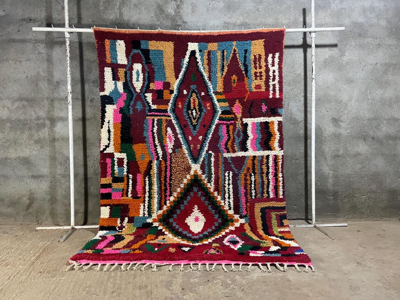 Moroccan rug, Authentic Beni ourain rug, Genuine Wool rug, Handmade rug, boujaad style rug,Area Rug,Tapis berber,Teppich image 1