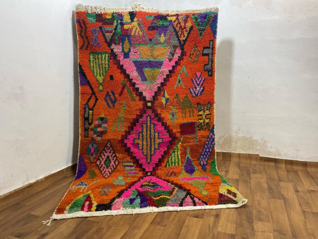 Moroccan Handmade Rug,beni Ourain Style Moroccan Wool Berber Rug,modern ...