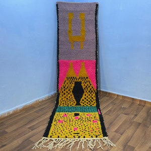 Beautiful colors runner.Spotted runner .Runner Wool Rug .MOROCCAN COLORFUL RUNNER .custom Runner Rug .Handmade Wool rug