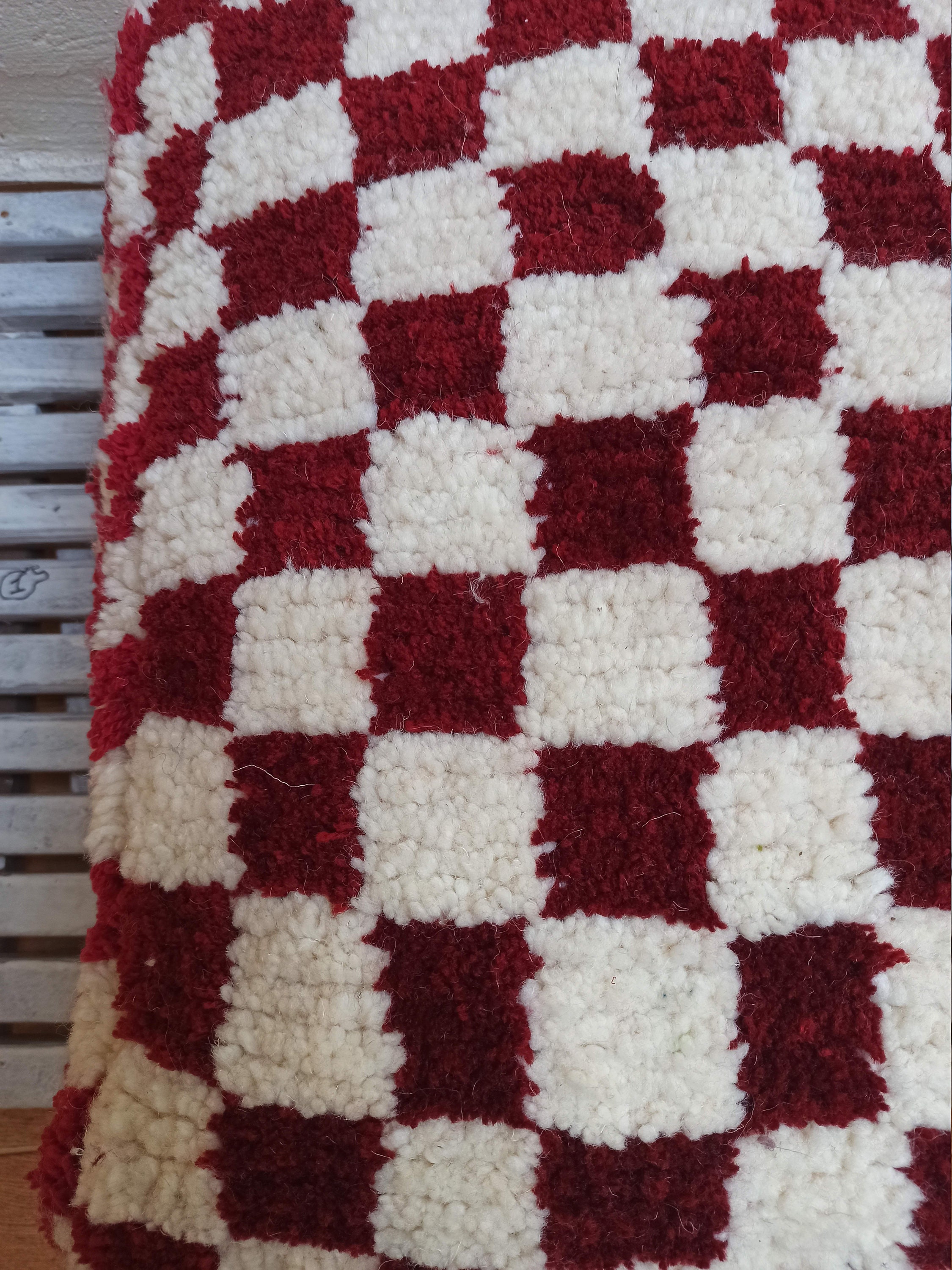 Póufo a cuadros marroquí puf de cuadros cuadrado puf de | Etsy