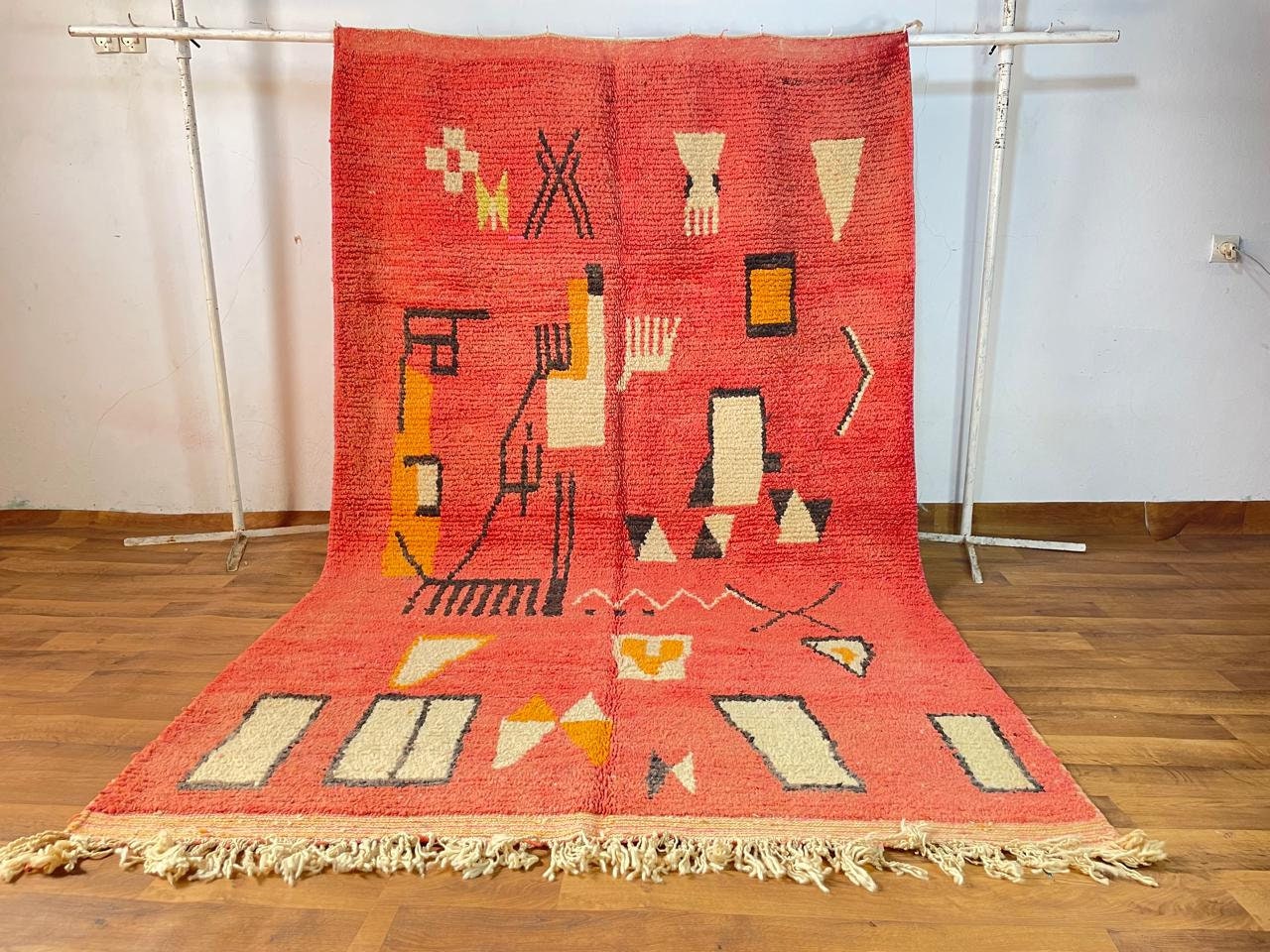 カーペット モロッコ ピンク、手織りラグ 4x6 、5x8、10x14、9x12、6x9
