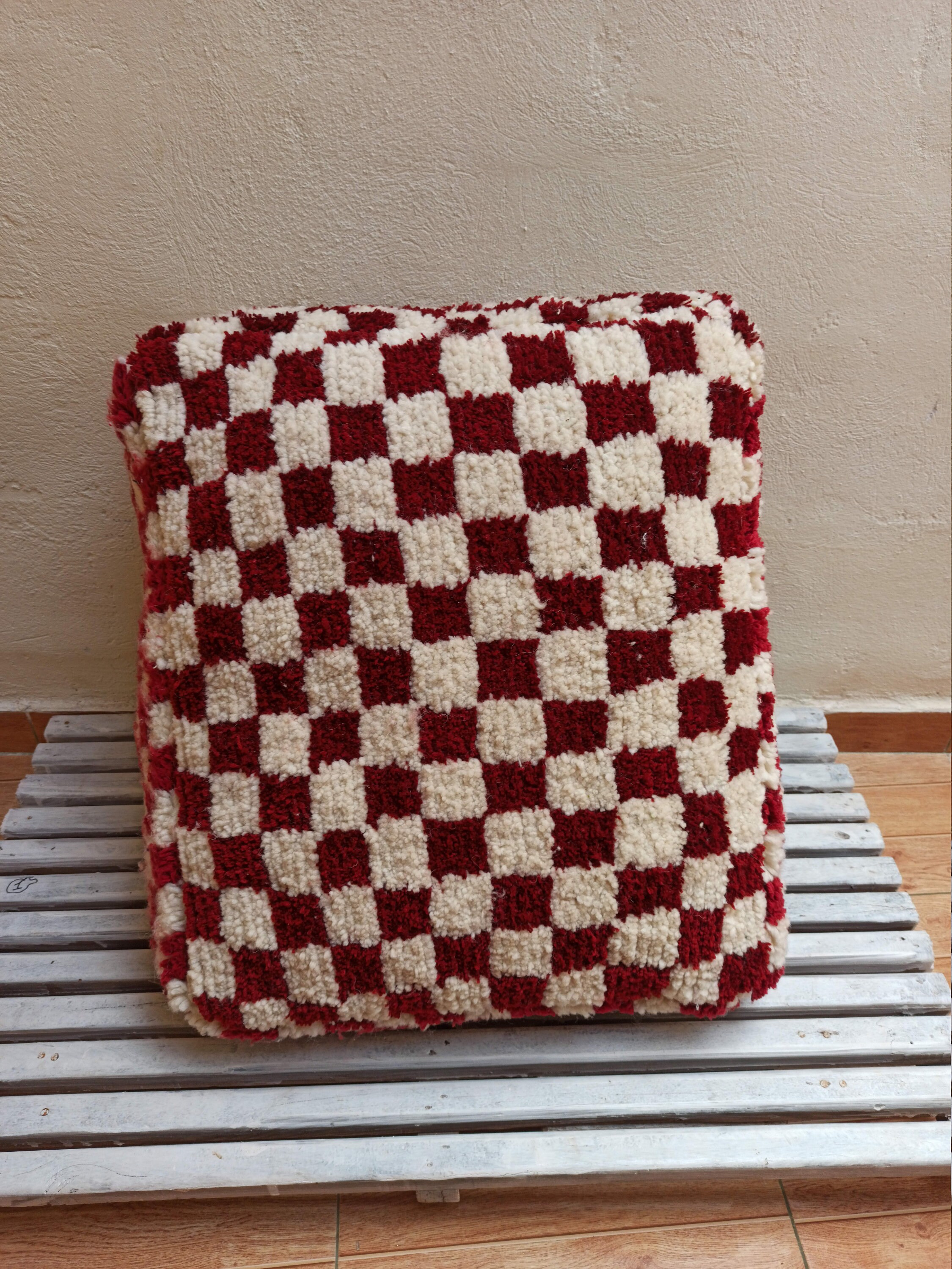 Póufo a cuadros marroquí puf de cuadros cuadrado puf de | Etsy