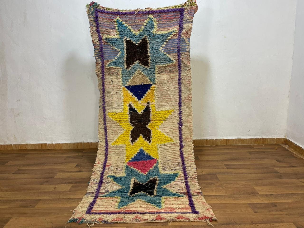 7x3フィート、ランナーモロッコラグ、ランナーヴィンテージラグ