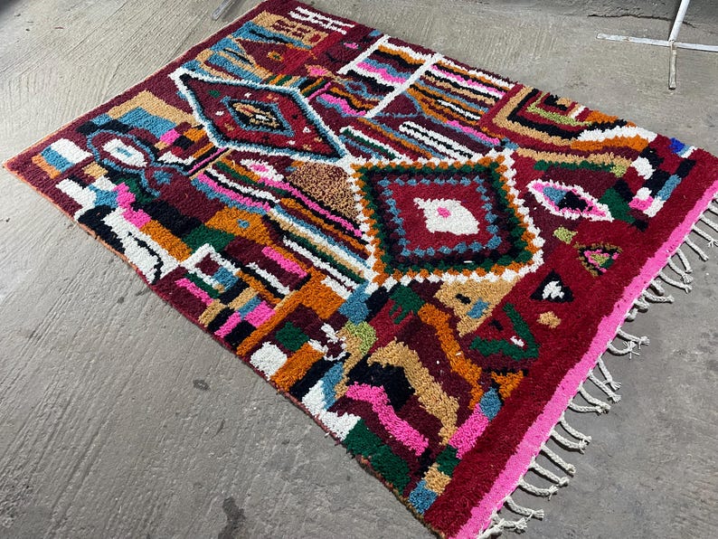 Moroccan rug, Authentic Beni ourain rug, Genuine Wool rug, Handmade rug, boujaad style rug,Area Rug,Tapis berber,Teppich image 3