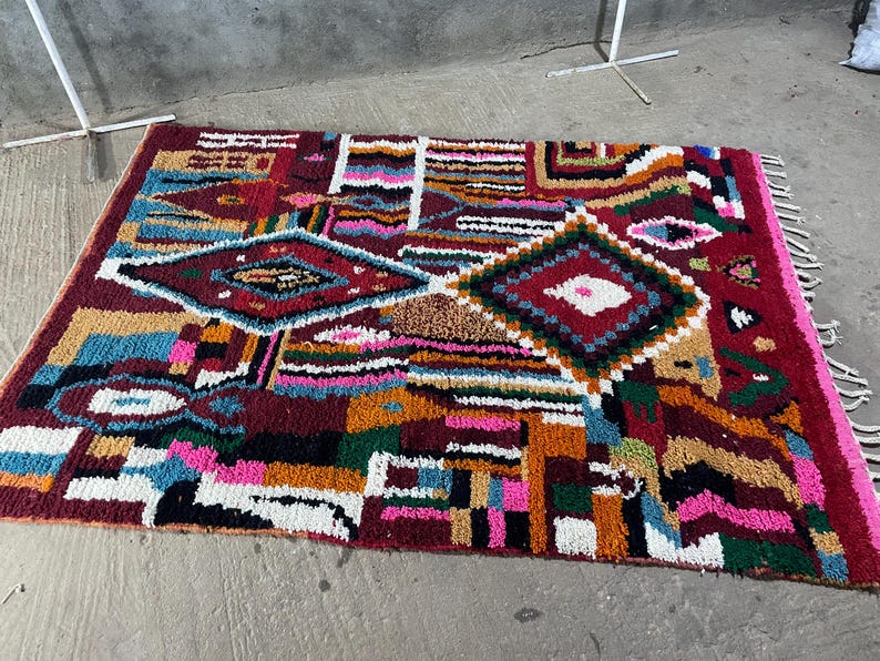 Moroccan rug, Authentic Beni ourain rug, Genuine Wool rug, Handmade rug, boujaad style rug,Area Rug,Tapis berber,Teppich image 2