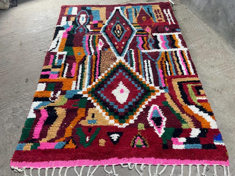Moroccan rug, Authentic Beni ourain rug, Genuine Wool rug, Handmade rug, boujaad style rug,Area Rug,Tapis berber,Teppich image 12