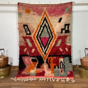 Black and White &#39;&#39;Beni ourin &#39;&#39;Moroccan Berber rug&#39;&#39; carpet&quot;Handmade carpet &quot;vintage large carpet &quot;area bedrom rugs&quot; carpet moroccain rugs