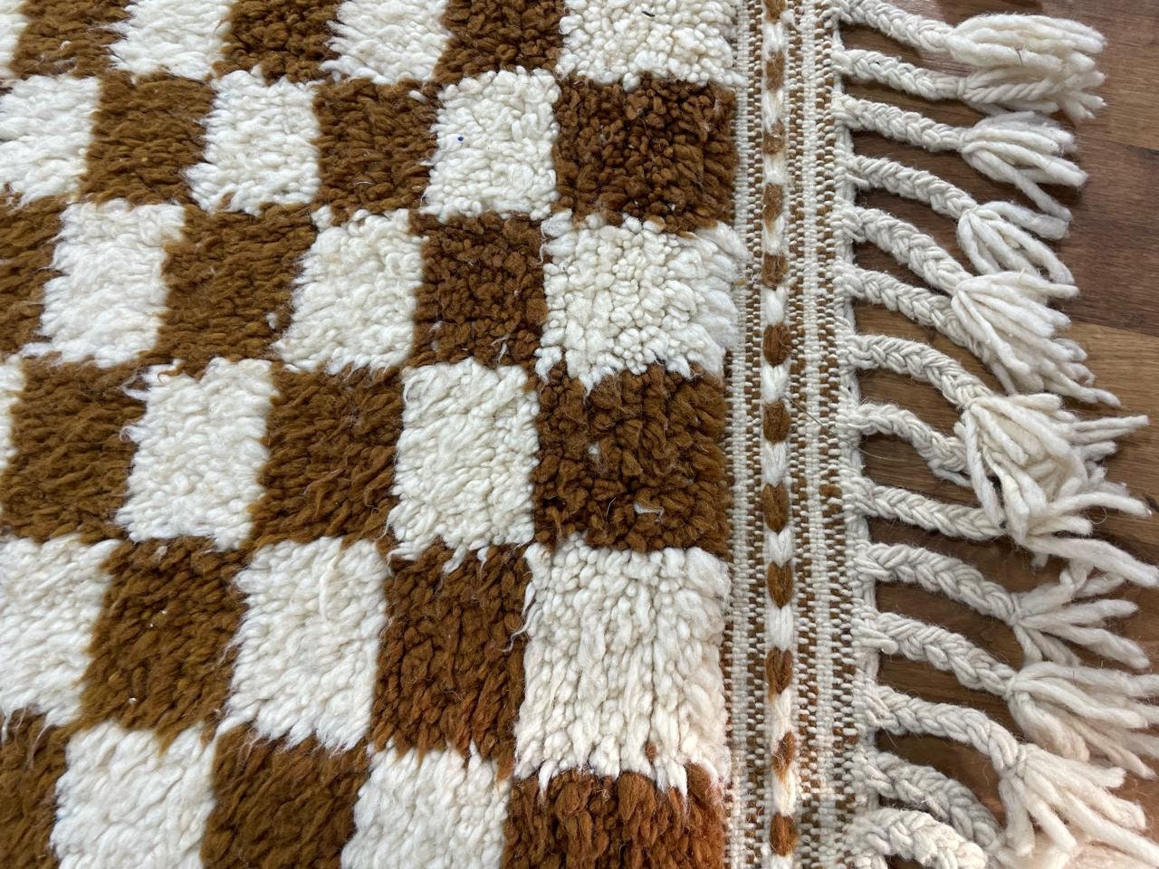 【新品モロッコ直輸入】ブロックチェックラグ モロッコブロックチェックラグ 【公式通販】