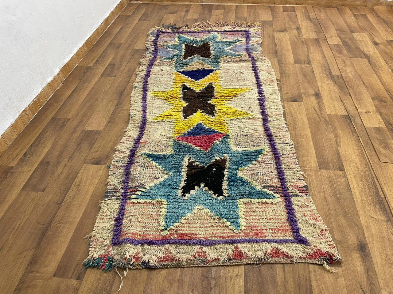 7x3フィート、ランナーモロッコラグ、ランナーヴィンテージラグ