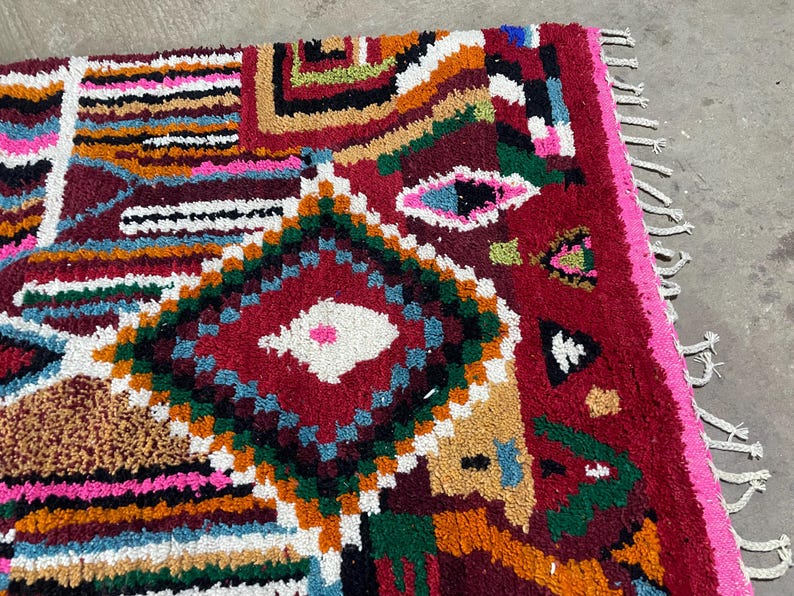 Moroccan rug, Authentic Beni ourain rug, Genuine Wool rug, Handmade rug, boujaad style rug,Area Rug,Tapis berber,Teppich image 6