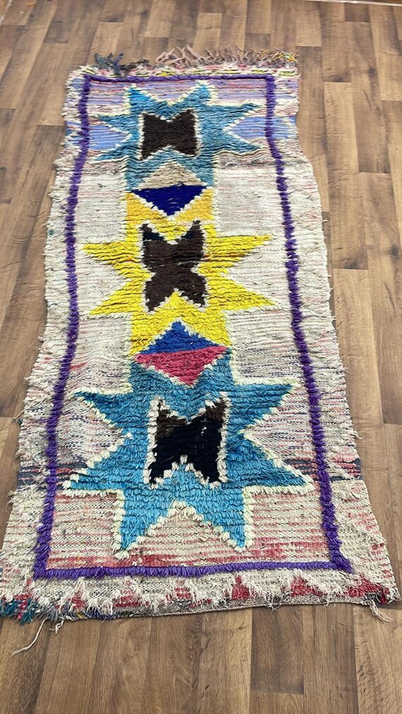 7x3フィート、ランナーモロッコラグ、ランナーヴィンテージラグ