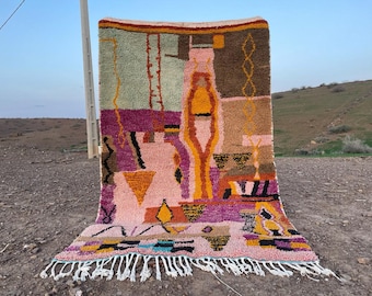 Personalized Handmade rug,colorful Moroccan rug,soft Wool rug,Rugs For bedroom rug Aesthetic .Berber rug, Moroccan Area rug