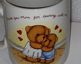 Teddy Bear Thank You Mom For Bearing With Me Avon Coffee Mug cup