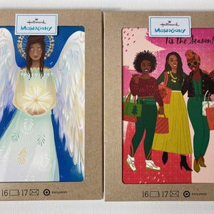 Lot de 2 cartes de Noël Hallmark Mahogany Collection
