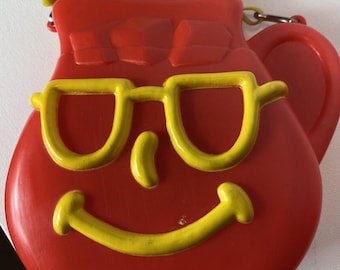 Correa para el hombro para cantimplora roja Kool-Aid Man, bote único y raro, vintage