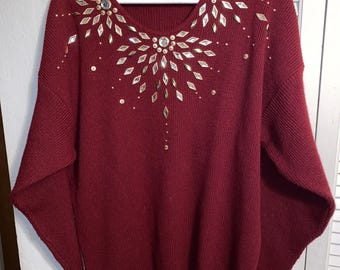 Vintage Embellished Sweater One Size