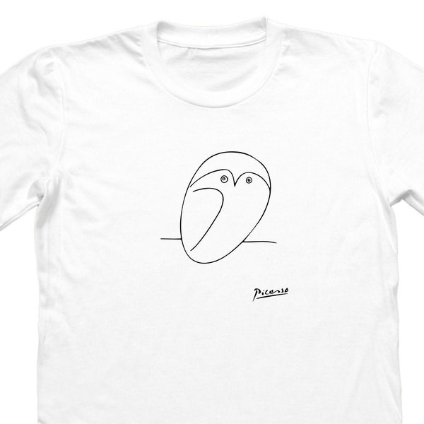 Owl Sketch T-shirt, Picasso, Unisex, Gift For Him, Gift For Her