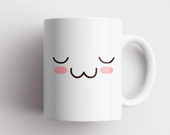 Happy Face Mug, Unique Gift, Cat Lover, Tea Lover, Gift for Her, Gift For Him, Wash Resistant