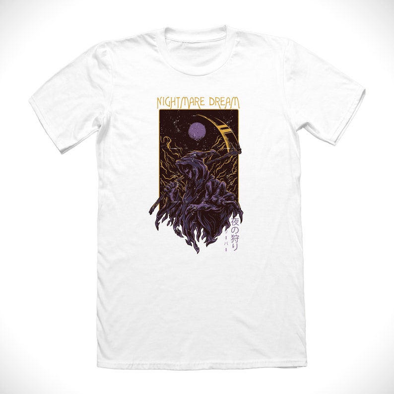 Japanese Letters Unisex Gothic Gift For Her Gift For Him Nightmare Dream T-shirt
