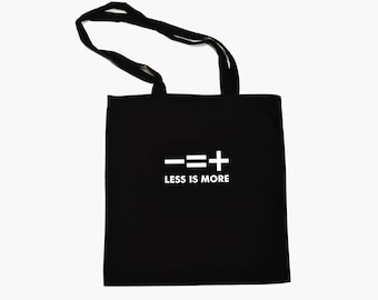 Less Is More Tote Bag, Coton, Sac écologique, Impression vinyle