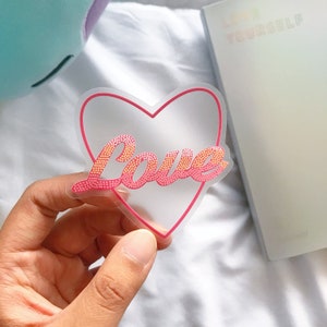 BTS Boy With Luv | Love Heart | Clear Vinyl Sticker