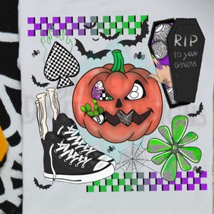 Western Fall PNG: Turquoise Pumpkin, Bats - Yallternative Halloween (Digital Download)