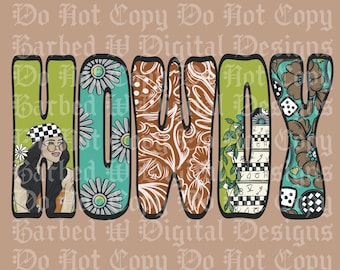 Trendy Western PNG: Western howdy png, Yallternative Design, trendy designs, desert alien pngs, cosmic cowgirl png (Digital Download)