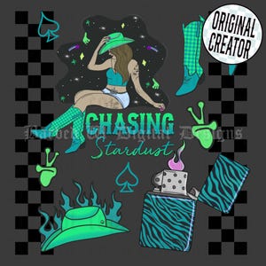 Cosmic Cowgirl PNG: Chasing Stardust - Western Yallternative Design (Digital Download)