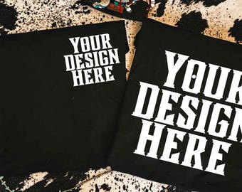 Western T-Shirt Mockup: Comfort Colors Black Shirt (Digital Download)