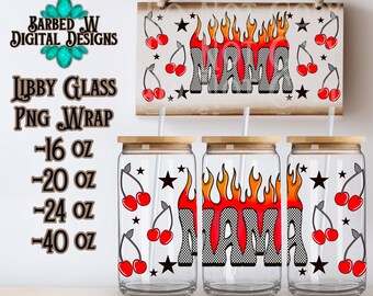 Yallternative Mama Cup Wrap: Western Cherries Design (PNG Digital File)