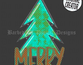 Western Christmas PNG: Cowgirl Turquoise Checkers Design (Digital Download)