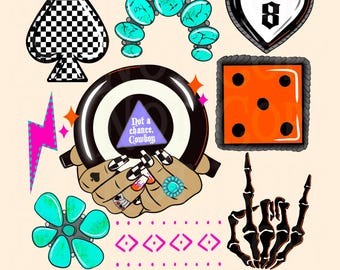 Not a chance Cowboy png, western png, 8 ball png, yallternative png, checkers png, western grunge png, turquoise png, neon png