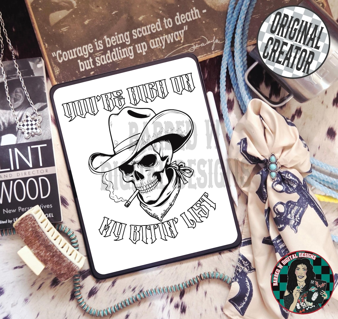 Bitin’ List PNG: Western Cowboy PNG Design (digital Download) - Etsy ...