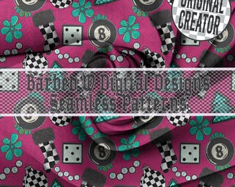 Western Christmas PNG: Turquoise Checkers, 8 Ball Pattern (Digital Download)