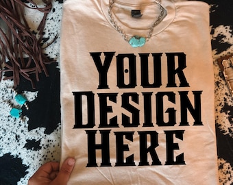 Cowgirl Shirt Mockup: Western Flatlay (Digital Download)