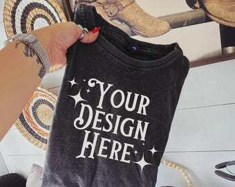 Yallternative Mineral Wash Shirt Mockup: Black Lane Seven LST002 (Digital Download)