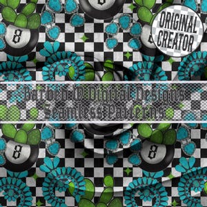 Yallternative Seamless Pattern: Western Cowgirl Turquoise (PNG Digital File)